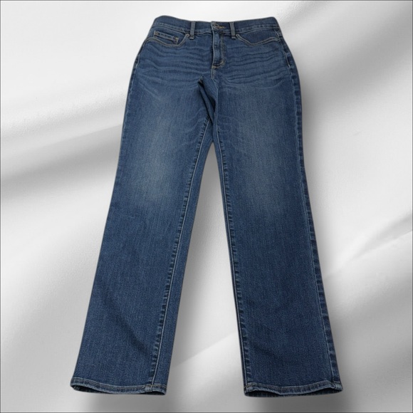 EDDIE BAUER Women’s 4 REVIVAL HIGH RISE STRAIGHT LEG Blue Jeans - Picture 3 of 4